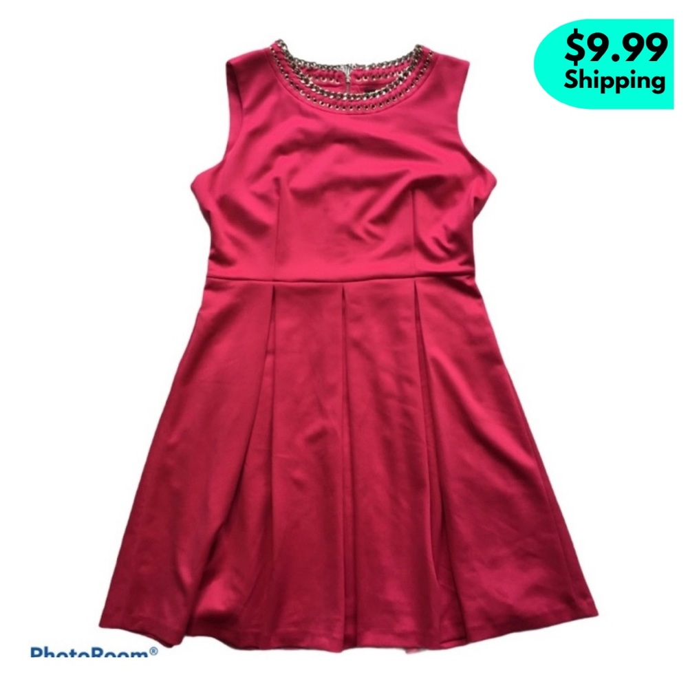 KARL LAGERFELD Hot Pink Knit Sleeveless Dress, 14